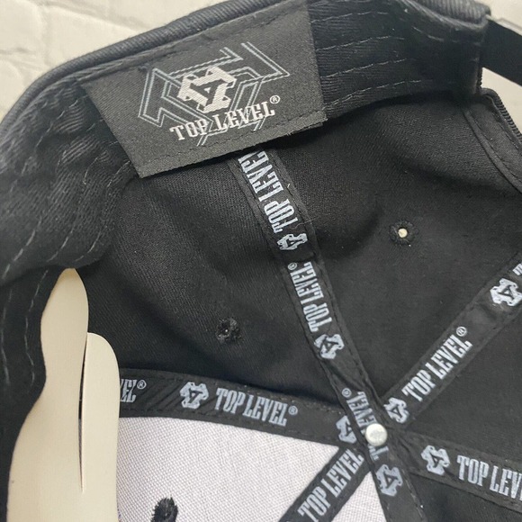 Top Level Golden State Warriors Logo Spellout Flat Bill Hat SnapBack Black New - Picture 9 of 9